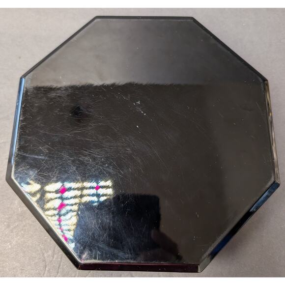 Vtg Mother of Pearl Inlaid Lacquer Wood Box 9.75" Octagon Keepsake Jewelry Decor - Picture 5 of 11